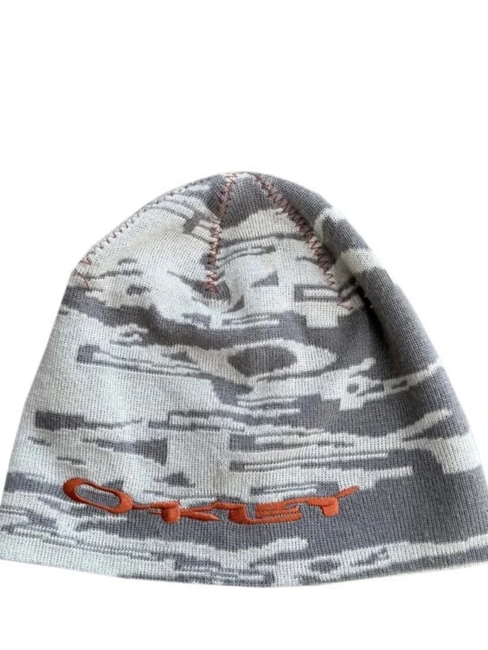 Vintage Oakley Software Multi Logo Beige / Grey / Orange Beanie "SAMPLE"